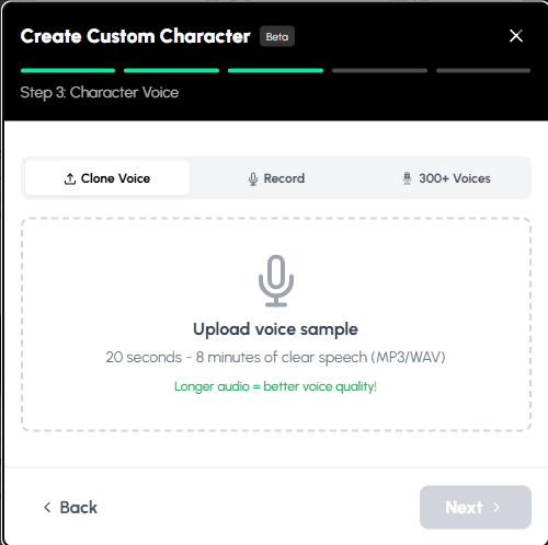 Autoclips voice cloning interface showing how to clone any voice for AI video creation