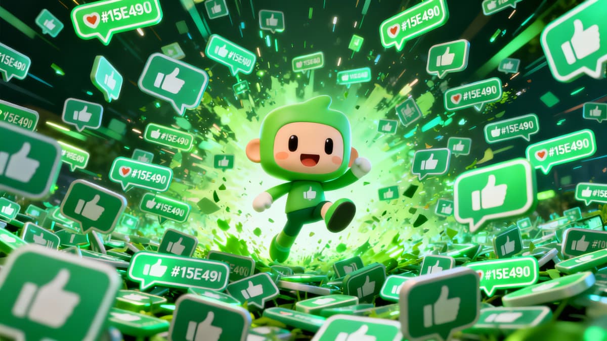 Cartoon character mascot going viral with millions of view counters and social media engagement