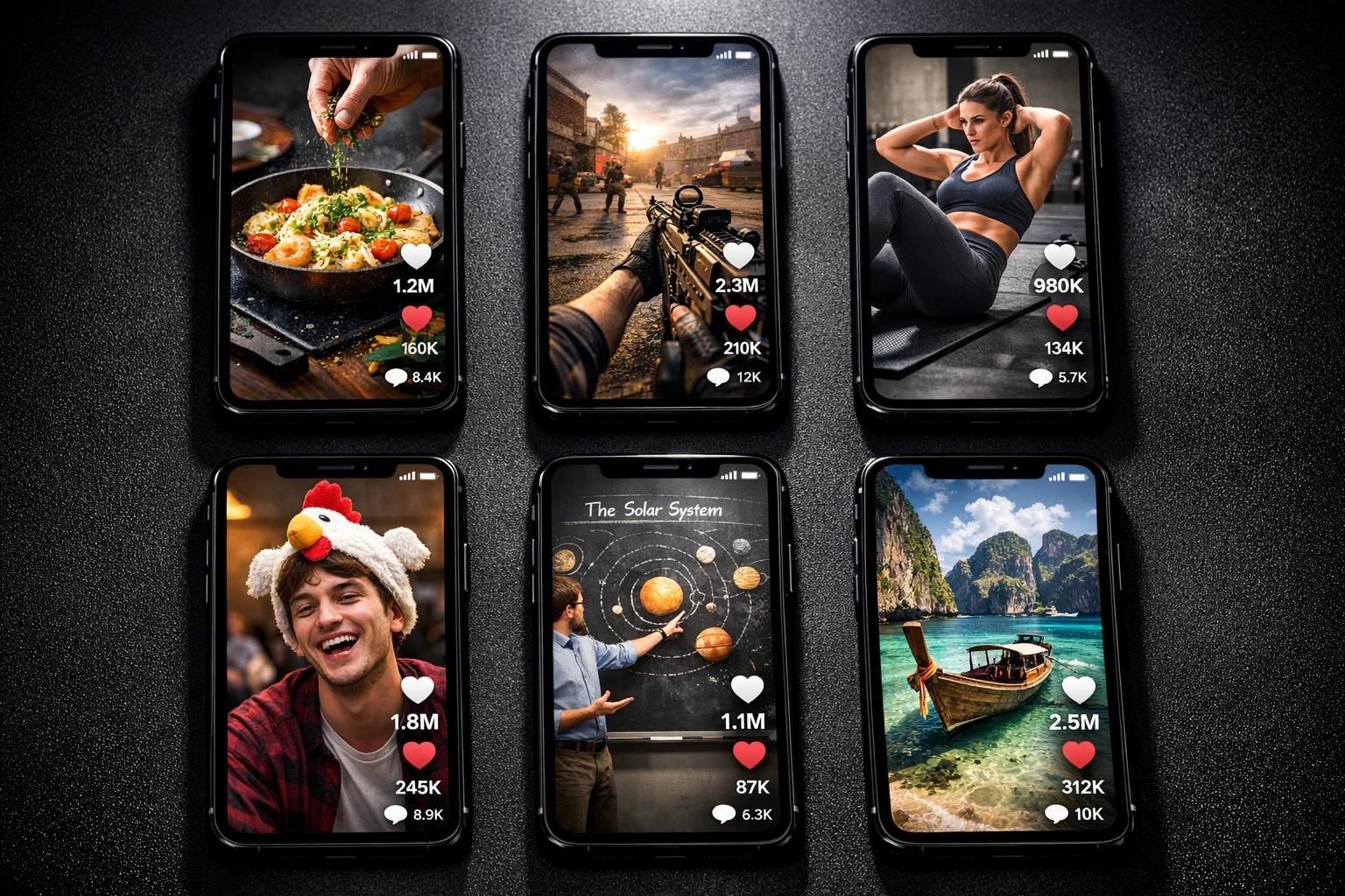 AI clips collage showing multiple viral short-form video clips generated automatically by AI