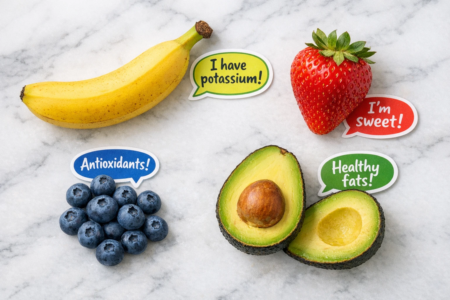 AI fruit video generator showing animated fruits talking about health benefits