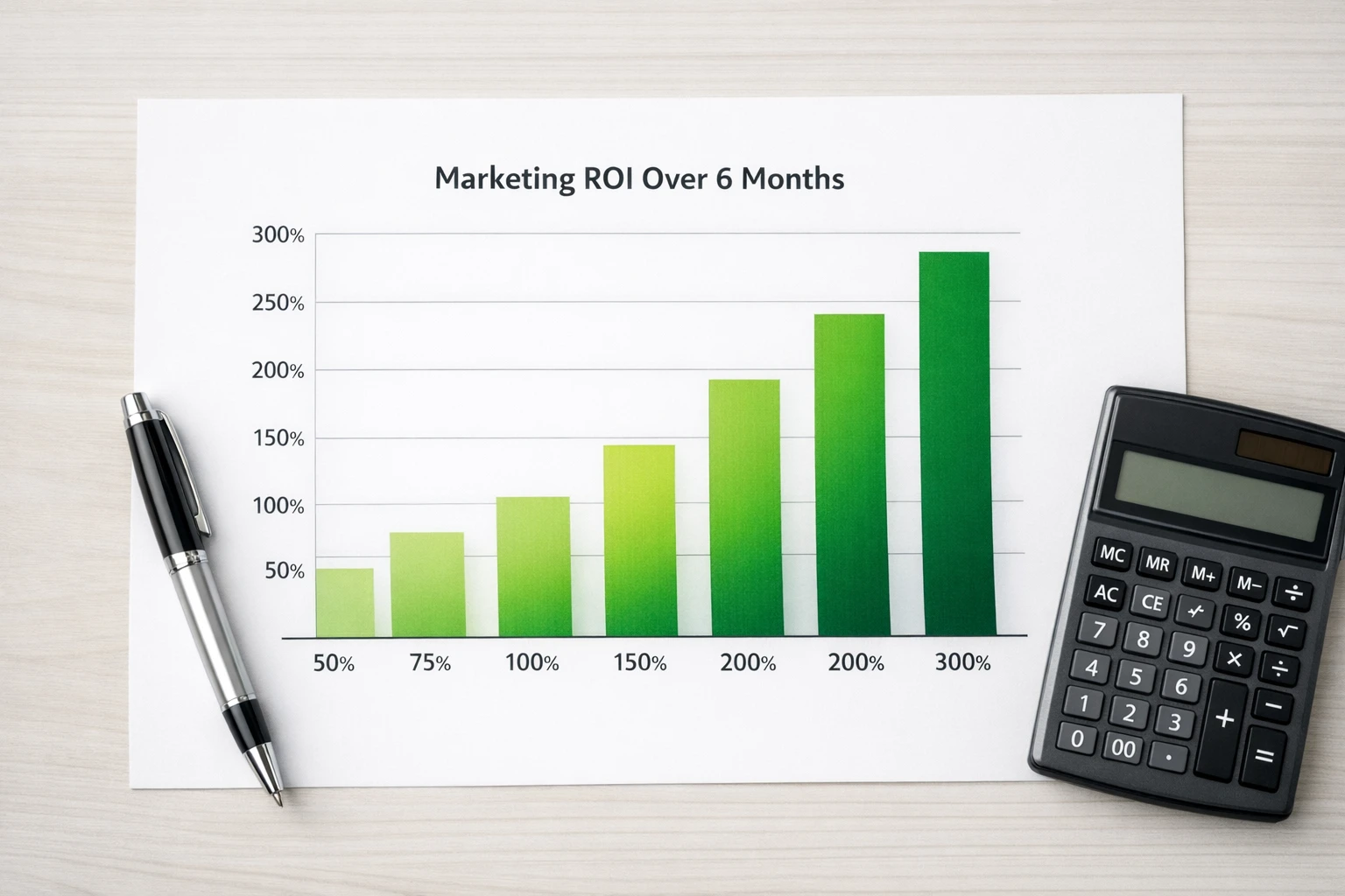 ROI comparison chart showing AI marketing automation cost versus traditional marketing methods