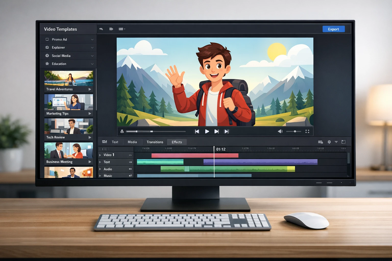 AI powered video creation studio interface showing automated content pipeline