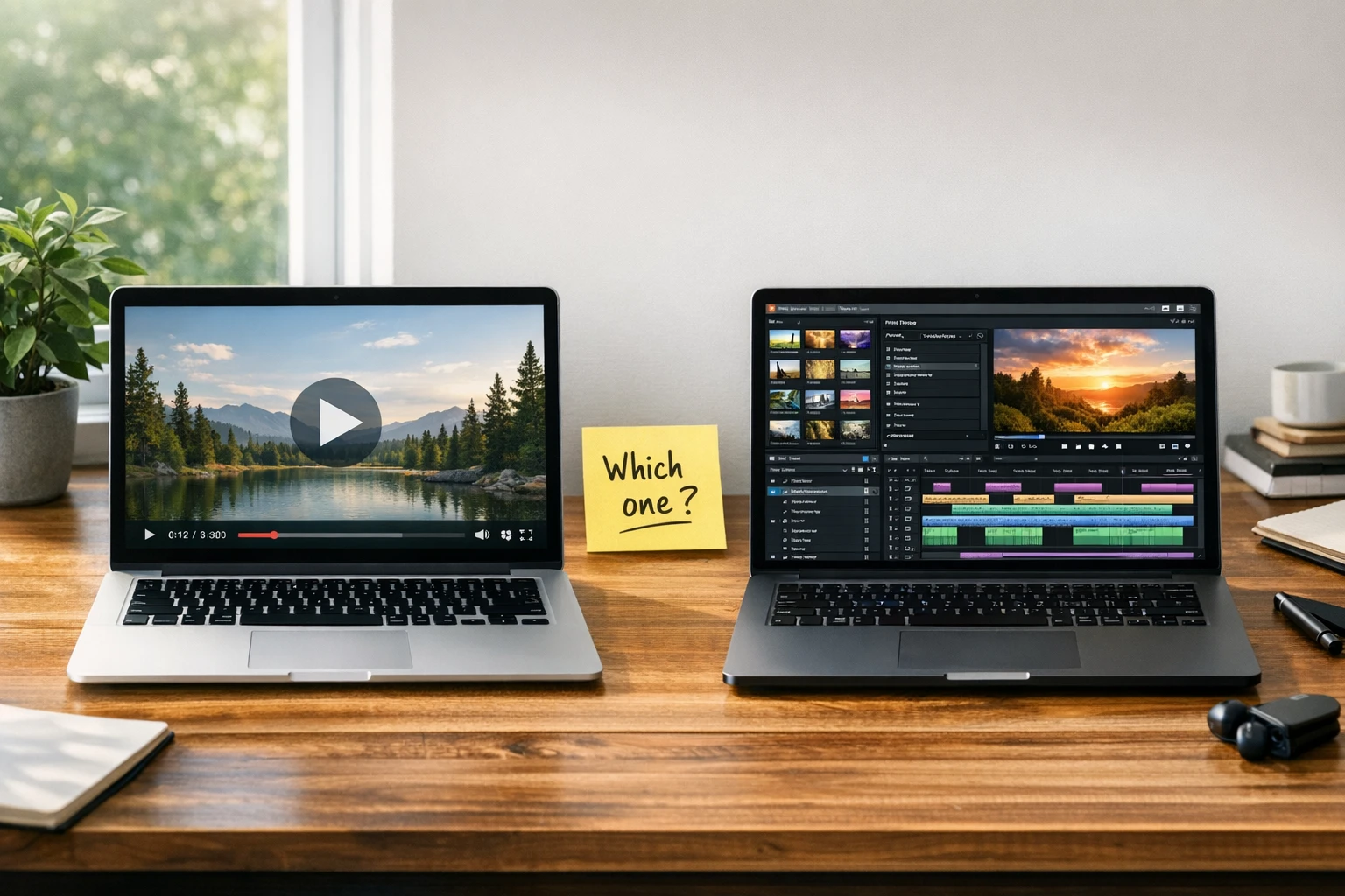 Comparison between Google AI video generator and creator-focused video tools showing different workflows