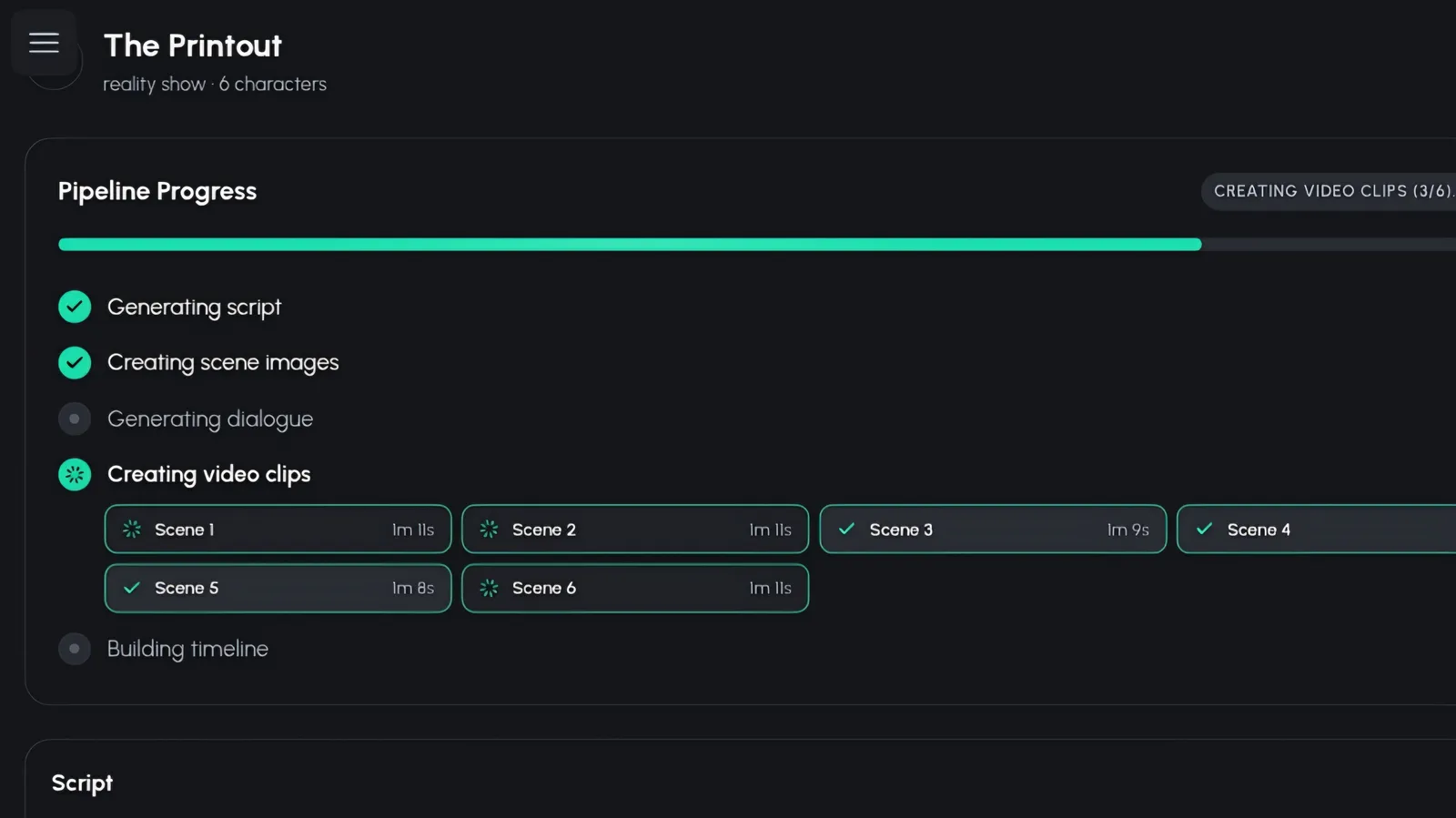 Render progress bar for a batch of fruit story channel episodes