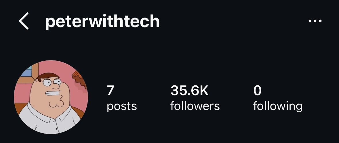 PeterWithTech Instagram Profile